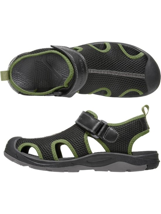 Men\'s Black Green Closed Toe Athletic Outdoor Waterproof Hiking Sandals Shoes